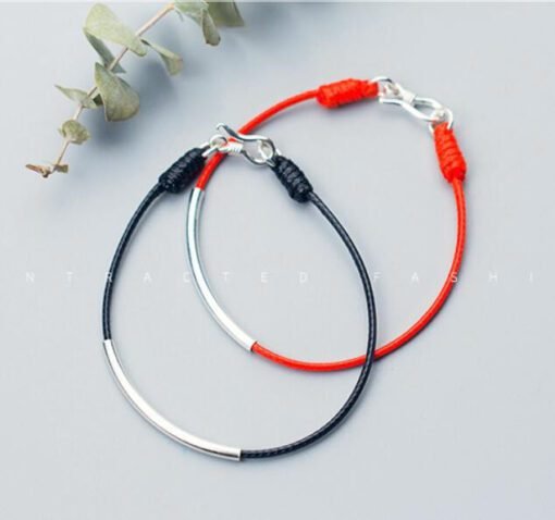 Silver Tube Couple Bracelet - Image 5