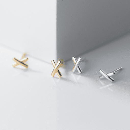 Mini Cross Stud Earrings - Image 2