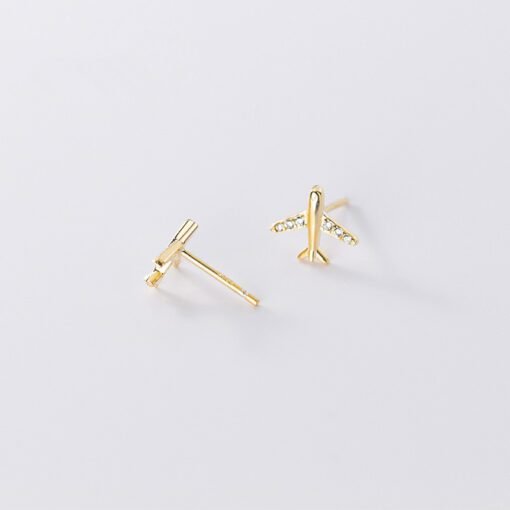 Mini Airplane Stud Earrings - Image 3