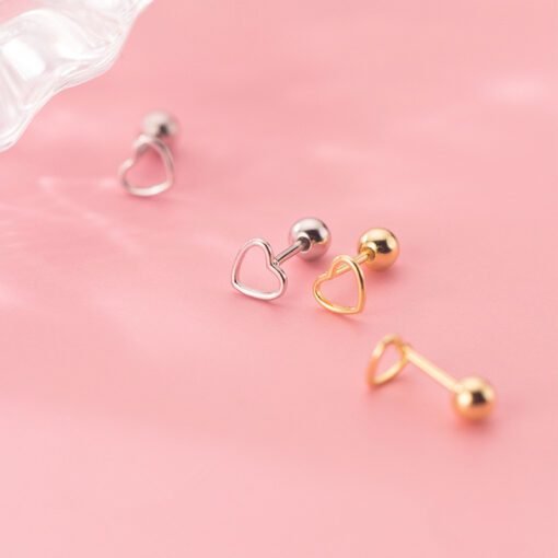 Hollow Love Heart Stud Earrings - Image 7