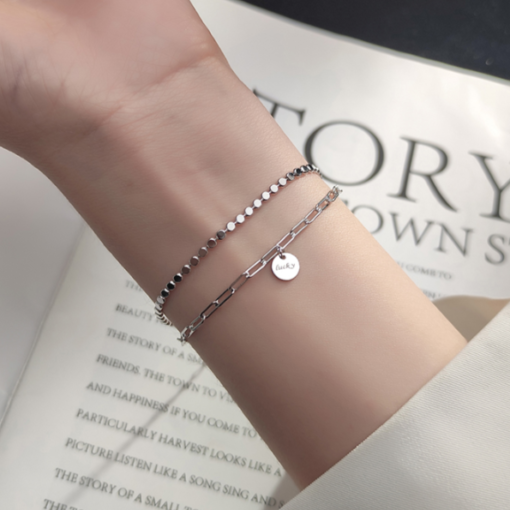 Double Chain Link Lucky Bracelet