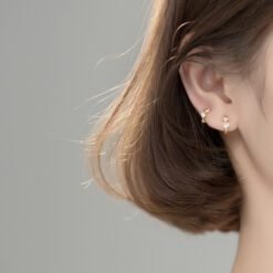 Zircon Star Hoop Earrings