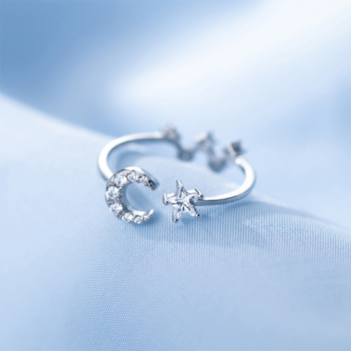 Celestial Harmony Moon and Star Ring - Image 4