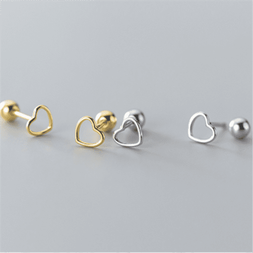 Hollow Love Heart Stud Earrings - Image 8