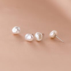 Irregular Baroque Pearl Stud Earrings