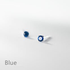Mini Round Colorful Zircon Stud Earrings