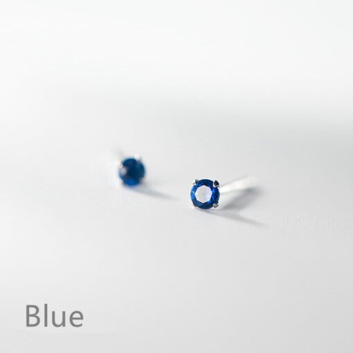 Mini Round Colorful Zircon Stud Earrings