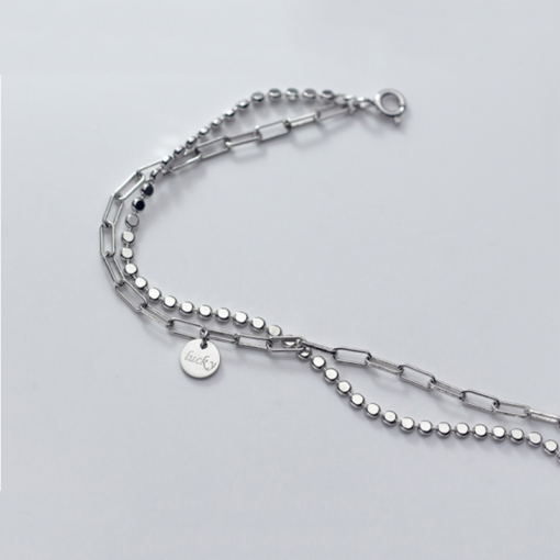 Double Chain Link Lucky Bracelet