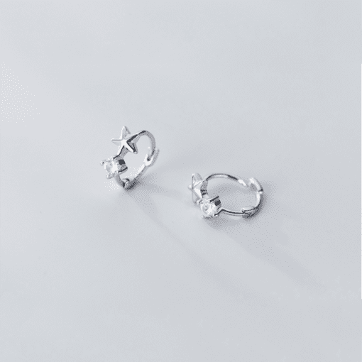 Zircon Star Hoop Earrings - Image 4