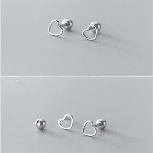 Hollow Love Heart Stud Earrings - Image 6
