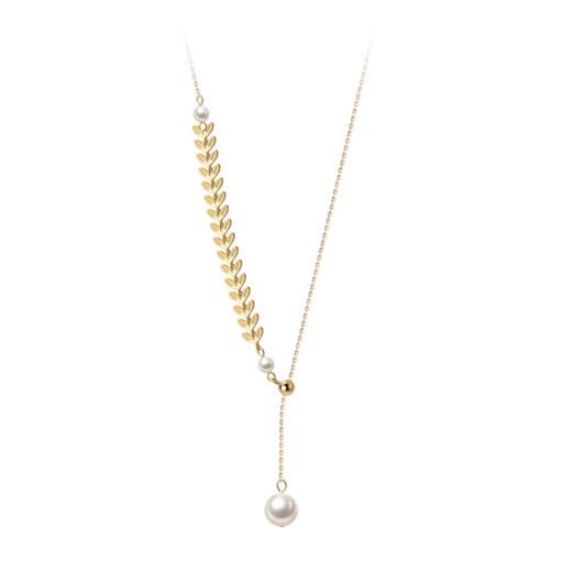 Wheat Ear Leaf Pearl Necklace - Image 10