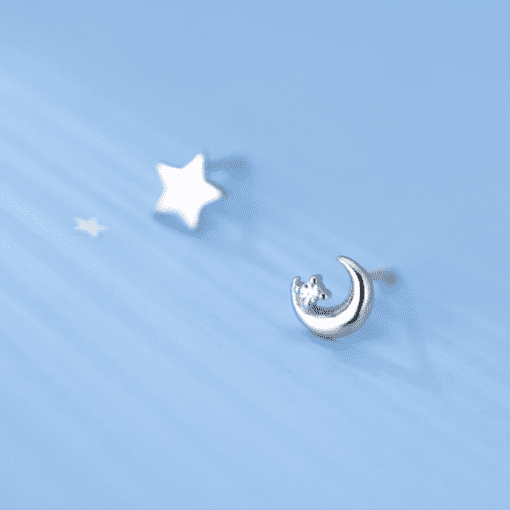 Star Moon Stud Earrings - Image 5