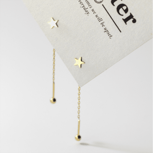 Sweet Star Chain Tassel Earrings - Image 6