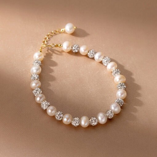 Pearl and Zircon Beaded Bracelet - Image 2