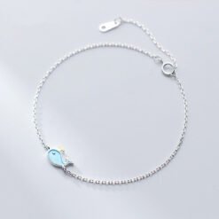 Blue Mini Whale Chain Bracelet