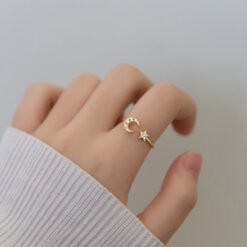 Celestial Harmony Moon and Star Ring