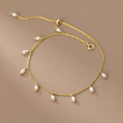 Natural Baroque Pearl Shell Anklet