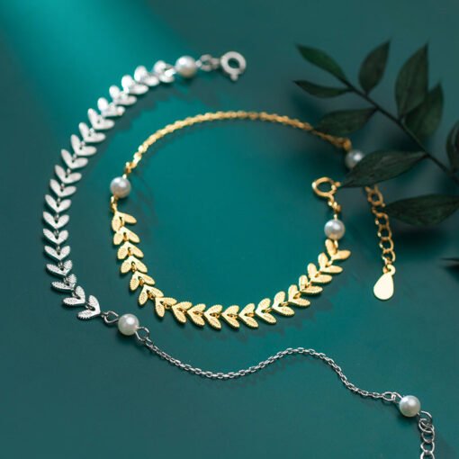 Leaf and Round Beads Bracelet - Image 2