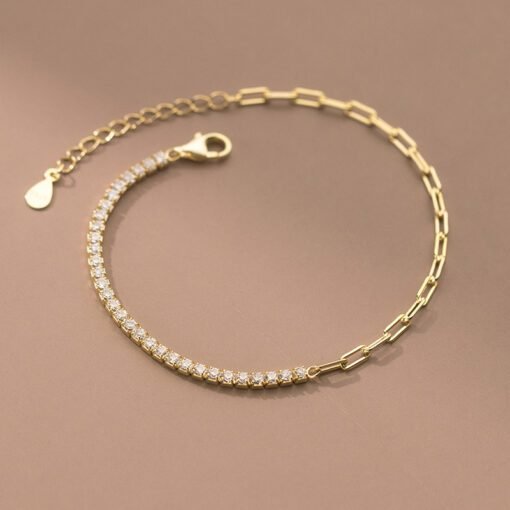 Radiant Zircon Link Chain Bracelet