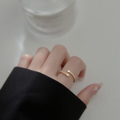 Zircon-Adorned Starry Night Ring