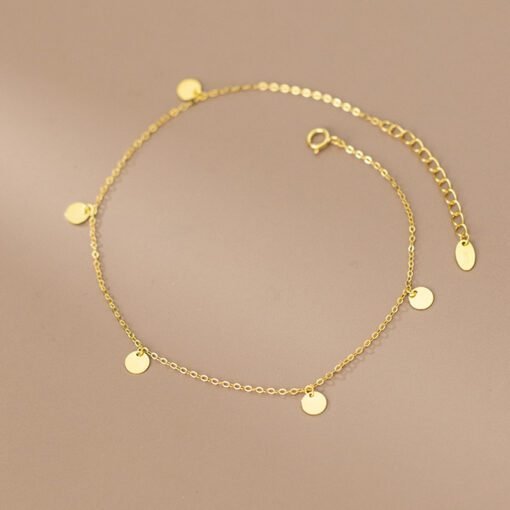 Simple Disc Link Chain Anklet - Image 6