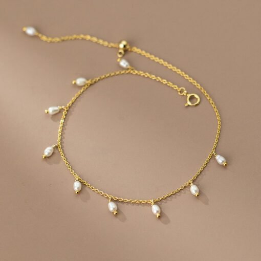 Natural Baroque Pearl Anklet - Image 2