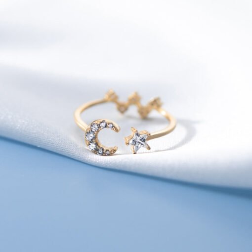 Celestial Harmony Moon and Star Ring - Image 3