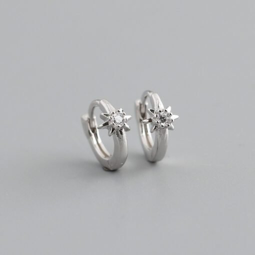 Zircon Star Hoop Earrings - Image 5