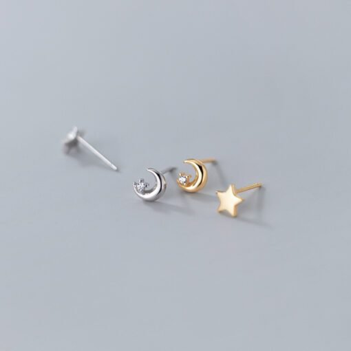 Star Moon Stud Earrings - Image 2