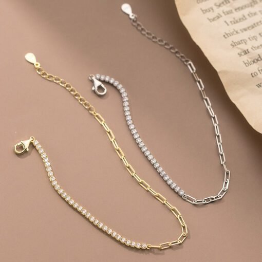Radiant Zircon Link Chain Bracelet - Image 3