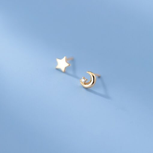 Star Moon Stud Earrings - Image 4