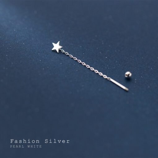 Sweet Star Chain Tassel Earrings - Image 4
