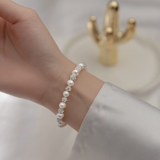 Pearl and Zircon Beaded Bracelet - Image 5