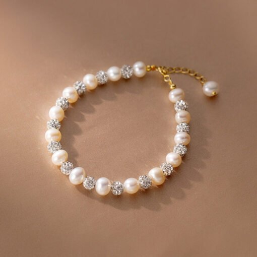 Pearl and Zircon Beaded Bracelet - Image 4