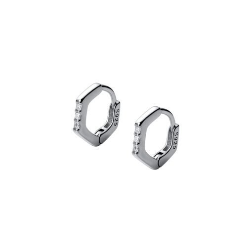 Mini Hexagonal Hoop Earrings - Image 5