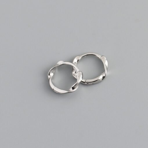 Simple Twist Hoop Earrings - Image 5
