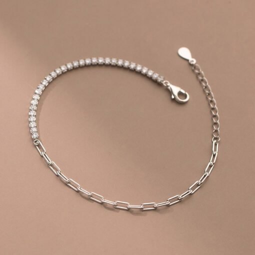 Radiant Zircon Link Chain Bracelet - Image 2