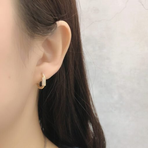 Crystal-Embellished Geometric Hoop Earrings - Image 6