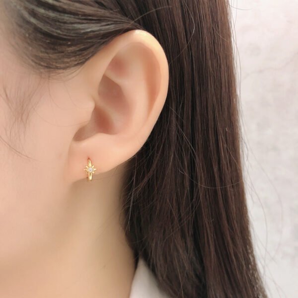Zircon Star Hoop Earrings