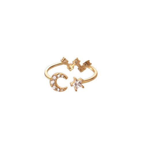 Celestial Harmony Moon and Star Ring - Image 5