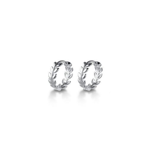 Olive Branch Bud Hoop Earrings