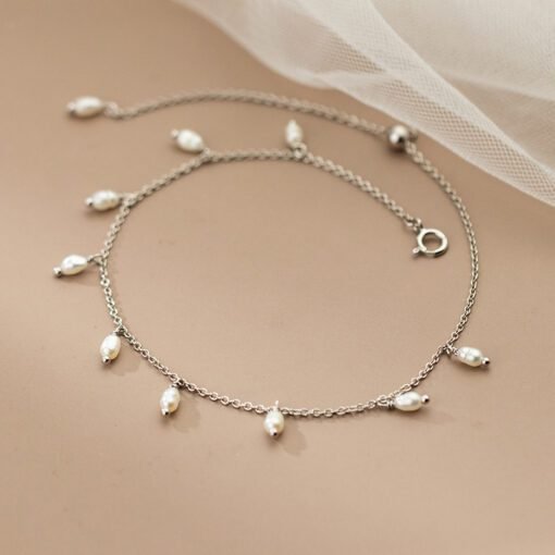 Natural Baroque Pearl Anklet - Image 3
