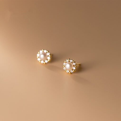 Pearl Stud Earrings - Image 3