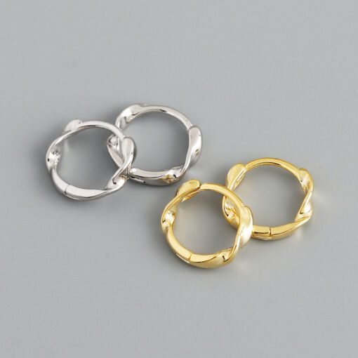 Simple Twist Hoop Earrings - Image 2