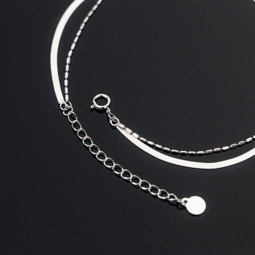 Double Chain Anklet In The Form Of A Snake Bone And Beans - Image 5