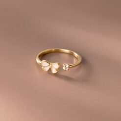 Chic Bow with Zircon Stone Ring