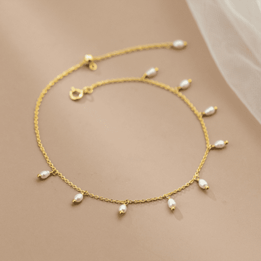 Natural Baroque Pearl Anklet - Image 4