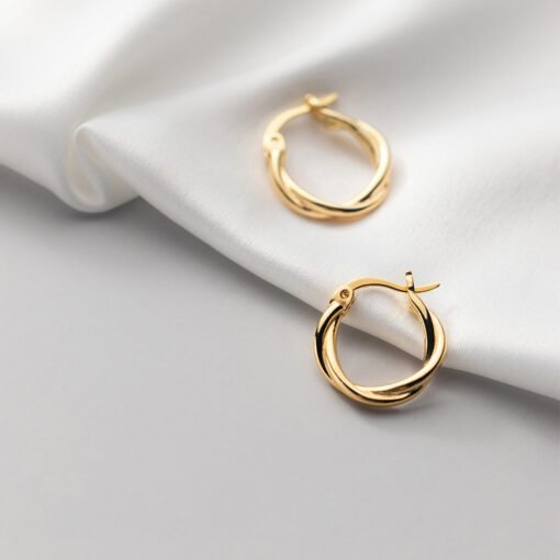 Twisted Hoop Earrings - Image 3