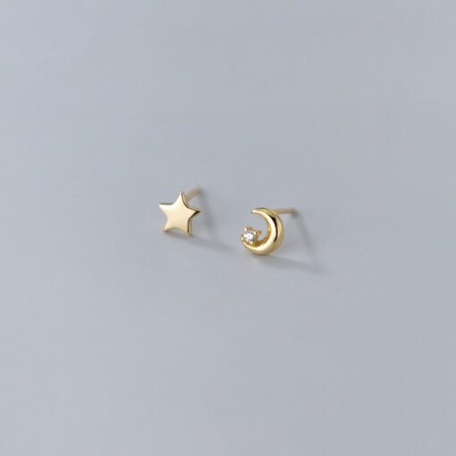 Star Moon Stud Earrings