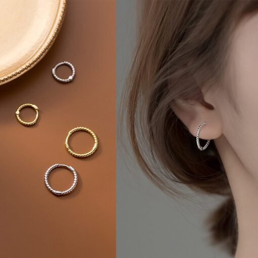 Round Twist Hoop Earrings - Image 5